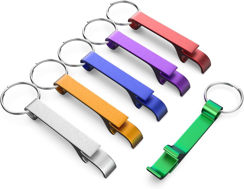TYTDOUTER 6 Pack Bottle Opener Keychain Set, Colorful Aluminum Alloy Beer Bottle Openers, Small Lightweight Keychain Opener for Beer, Soda & Can Opening, Pocket Bar Tool for Home, Camping & Parties - Image 1